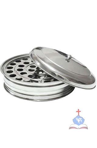 Holy Communion Tray, Single Container with 35 cups, Mirror Polish Stainless Steel