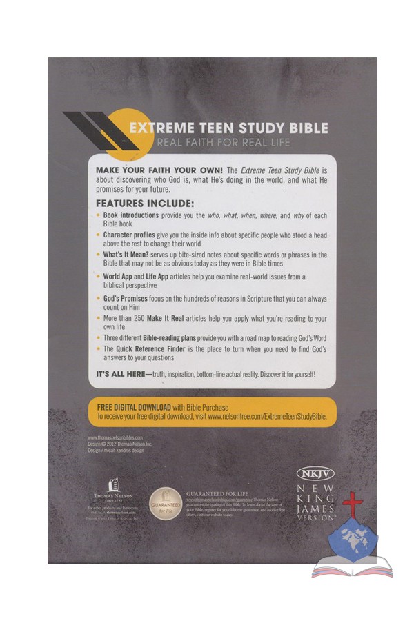NKJV Extreme Teen Study Bible, Charcoal Leathersoft