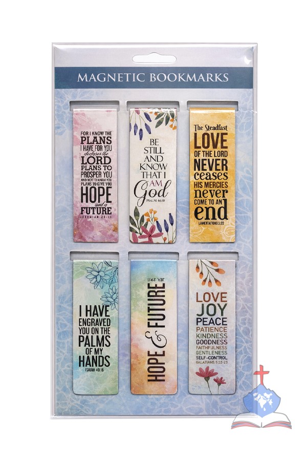 Christian Magnetic Bookmarks Set of 6 with Bible Verses