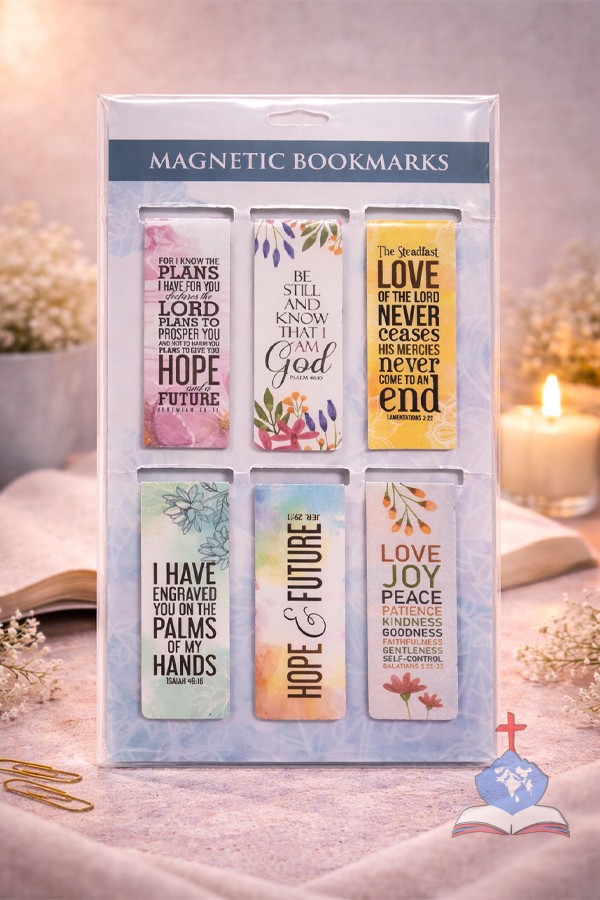 Christian Magnetic Bookmarks Set of 6 with Bible Verses