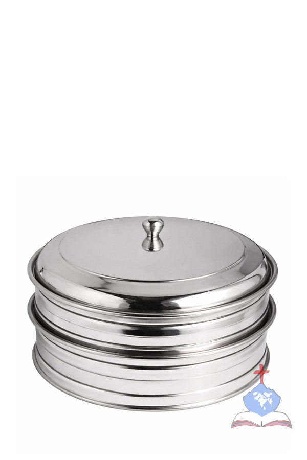 Holy Communion Tray  Double  Container with 80 cups,  Mirror Polish Stainless Steel