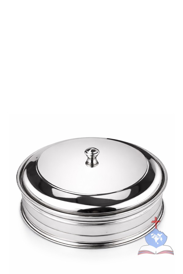 Holy Communion Tray, Single Bread Container with 33 cups, Mirror Polish Stainless Steel